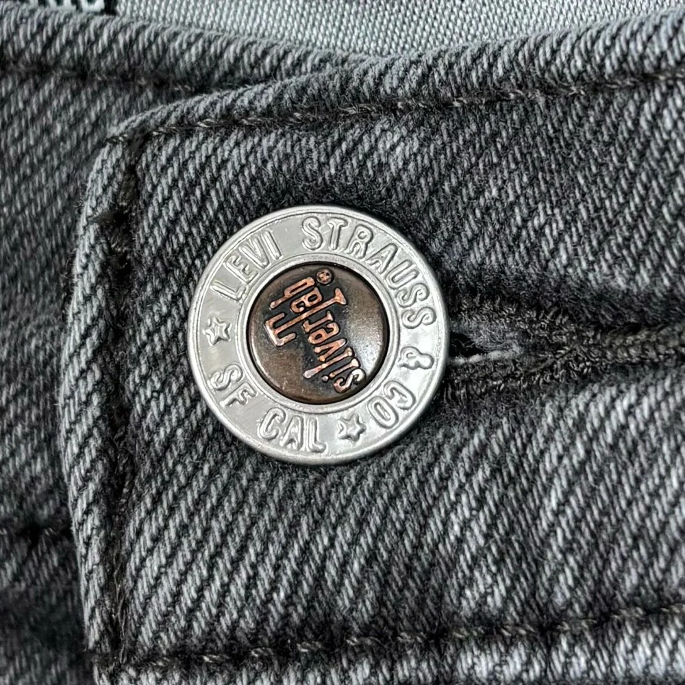 Levis Silvertab Jeans Womens 27 Black Mom Jean‎ High Rise Barrell Zip Fly Denim